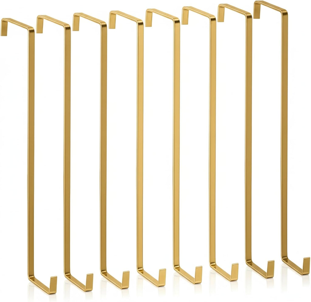 Sratte 8 Pcs Christmas Wreath Hangers for Front Door 14 Inch, Gold