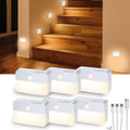 Motion Sensor Night Lights, 6 Pack White Rechargeable LED Stair Lights