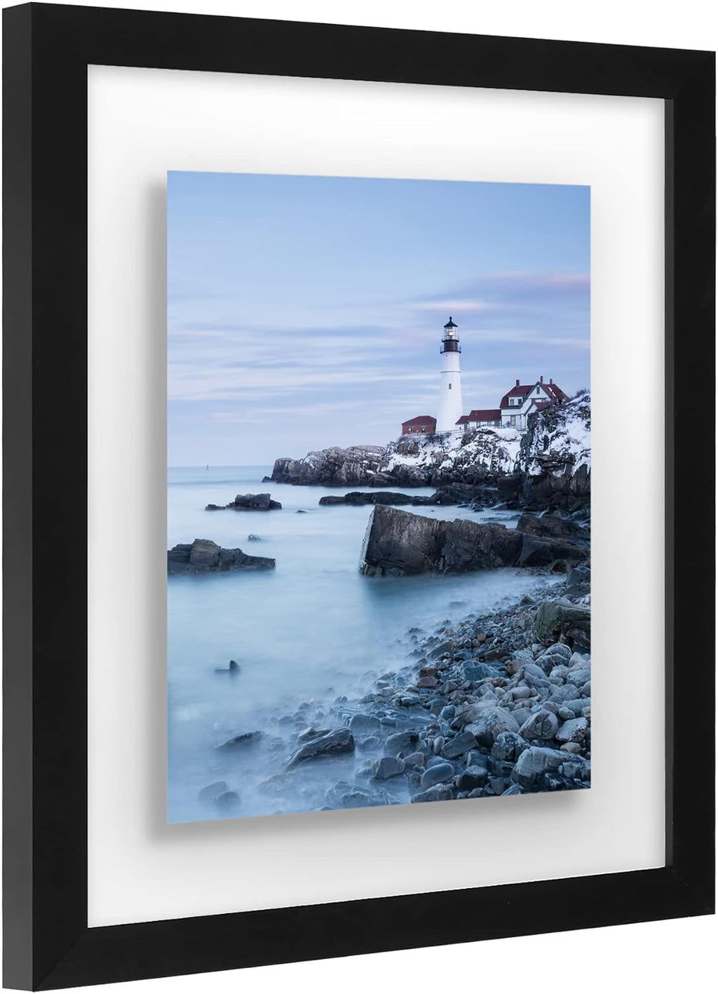 Americanflat 11x14 Floating Picture Frame - Engineered Wood - Black