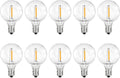 10PK G40 LED Replacement Bulbs, 0.6W Clear Globe Dimmable E12 Base