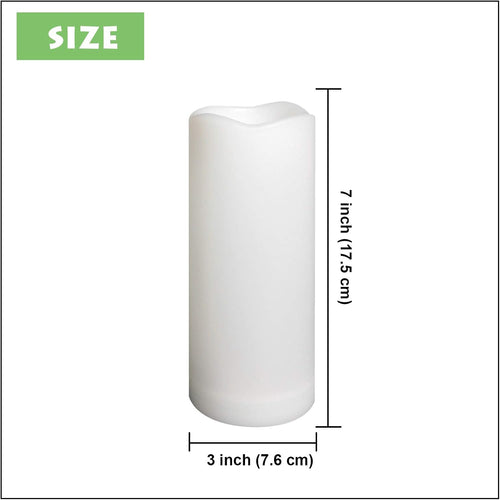 1 Pack Outdoor LED Flameless Pillar Candle with Remote and Timer, 3” x 7”