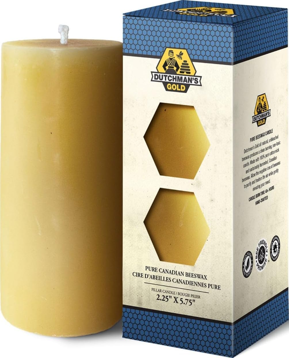 Dutchman's Gold Handcrafted Beeswax Pillar Candle (Tall)