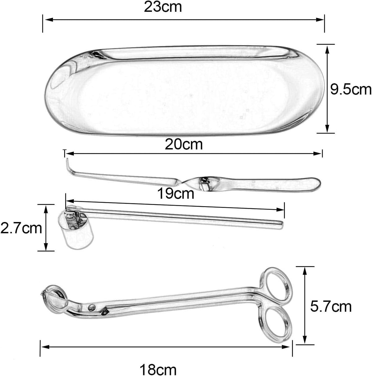 4-in-1 Stainless Steel Candle Care Kit for Candle Lovers, Silver
