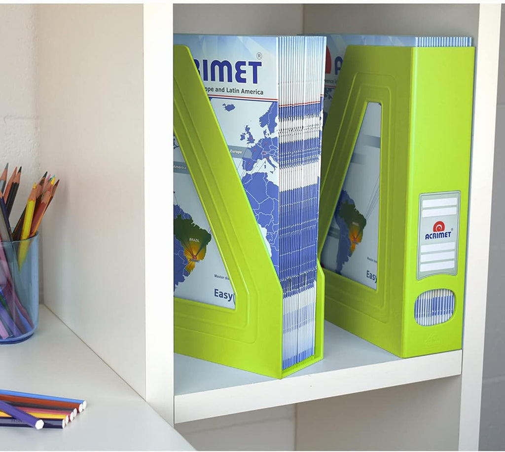 Acrimet Magazine File Holder, Vertical Desk Organizer, Green Citrus, 2 Pack