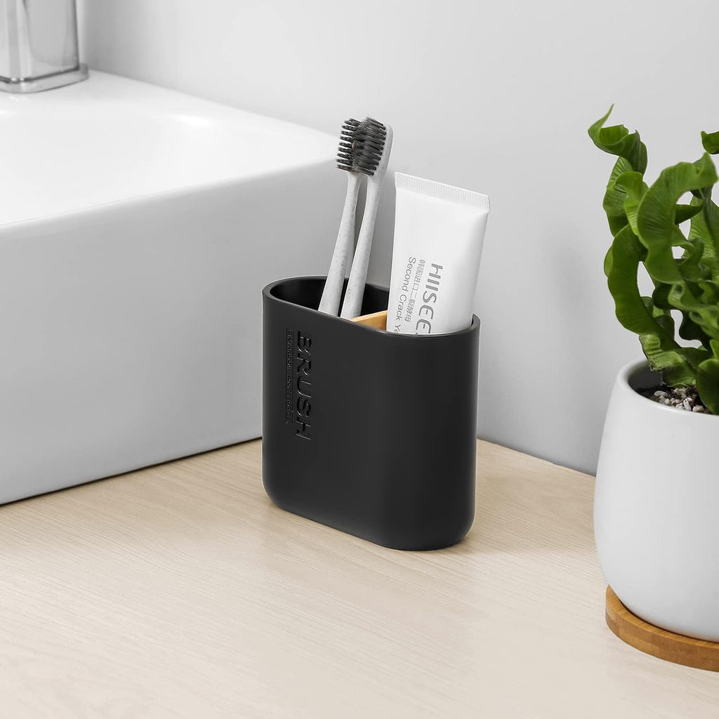 Toothbrush Holders for Bathrooms, Electric Toothbrush Holder 2 Slots, Black