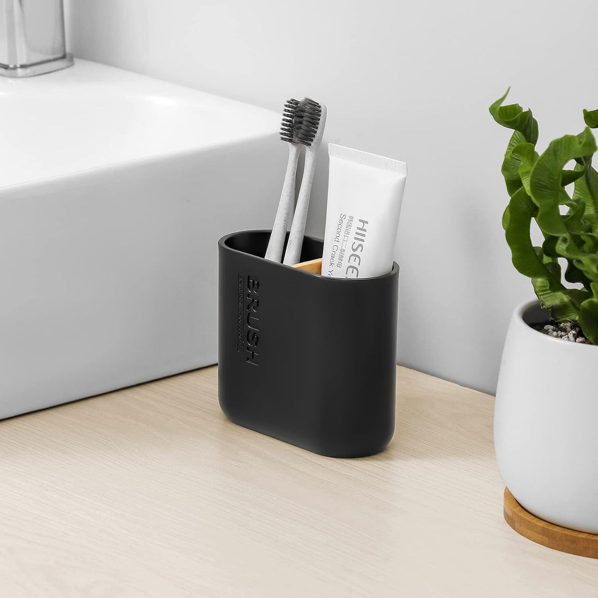 Toothbrush Holders for Bathrooms, Electric Toothbrush Holder 2 Slots, Black