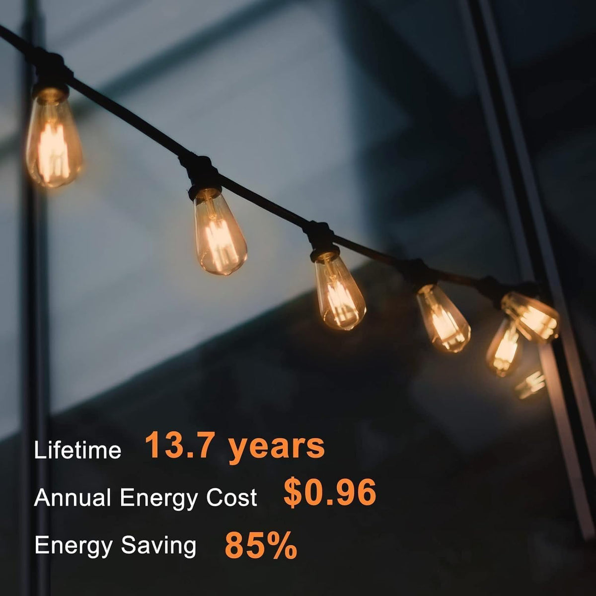 TJOY ST58 LED Edison Bulbs, E26, 8W 60W Equivalent, 2200K, Dimmable