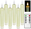PChero 6.4" Battery Operated Taper Candles, Ivory Drip Wax Shape, 6 Pcs