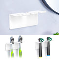 Toothbrush Holder, Electric Toothbrush Head Holder Wall Mounted Non Screw, Metal Toothbrush Holders for Bathroom, Self Adhesive Tooth Brush Holder Toothbrush Organiser (White, Small)