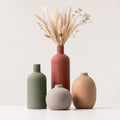Ceramic Vase Set of 4, Modern Neutral Decorative Flower Vases