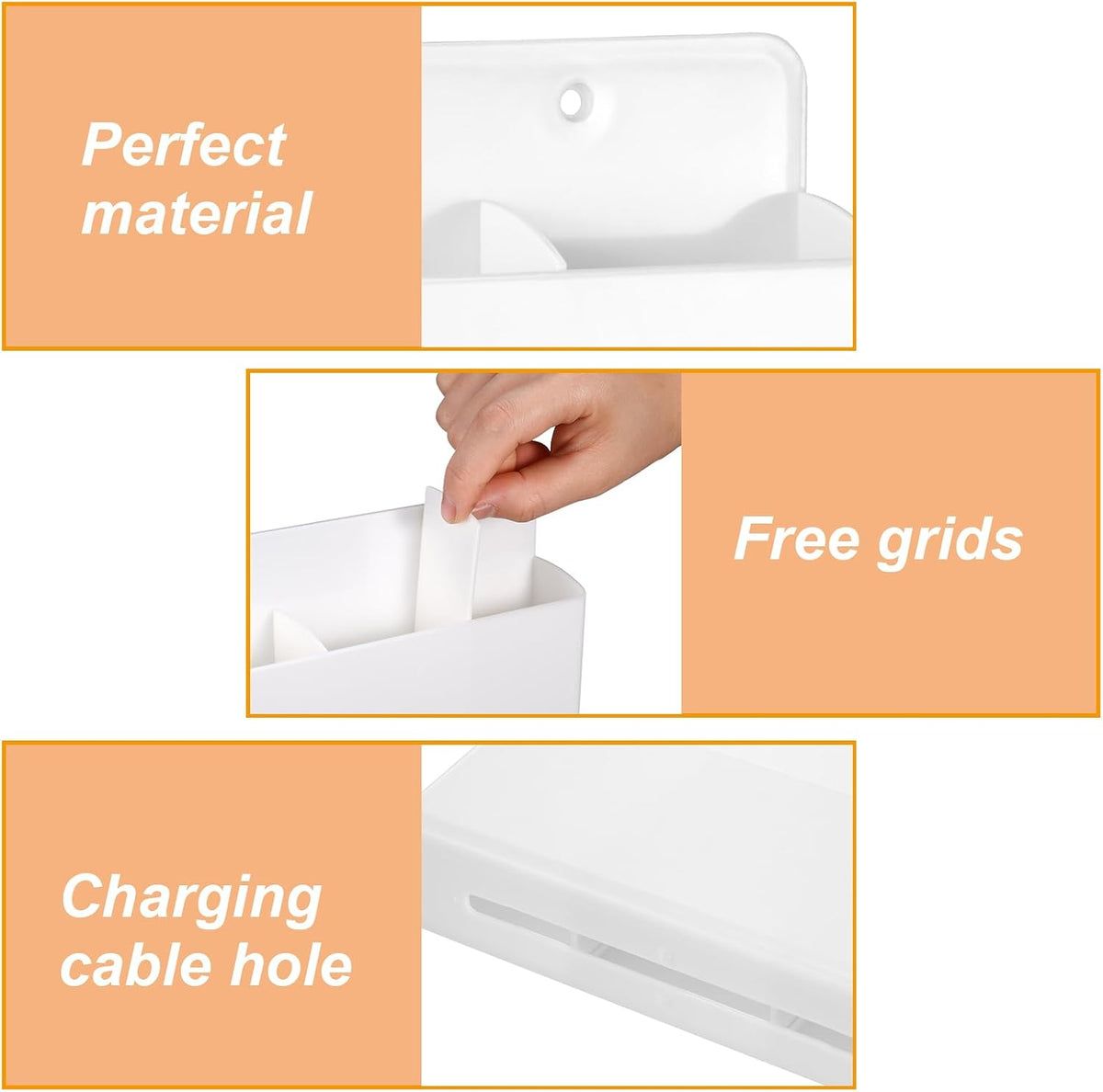 CroBlissful 12 Pcs Remote Control Holder Wall Mount Self Adhesive, White