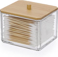 Hipiwe Acrylic Q-Tip Holder Dispenser with Lid Clear Bathroom Canisters
