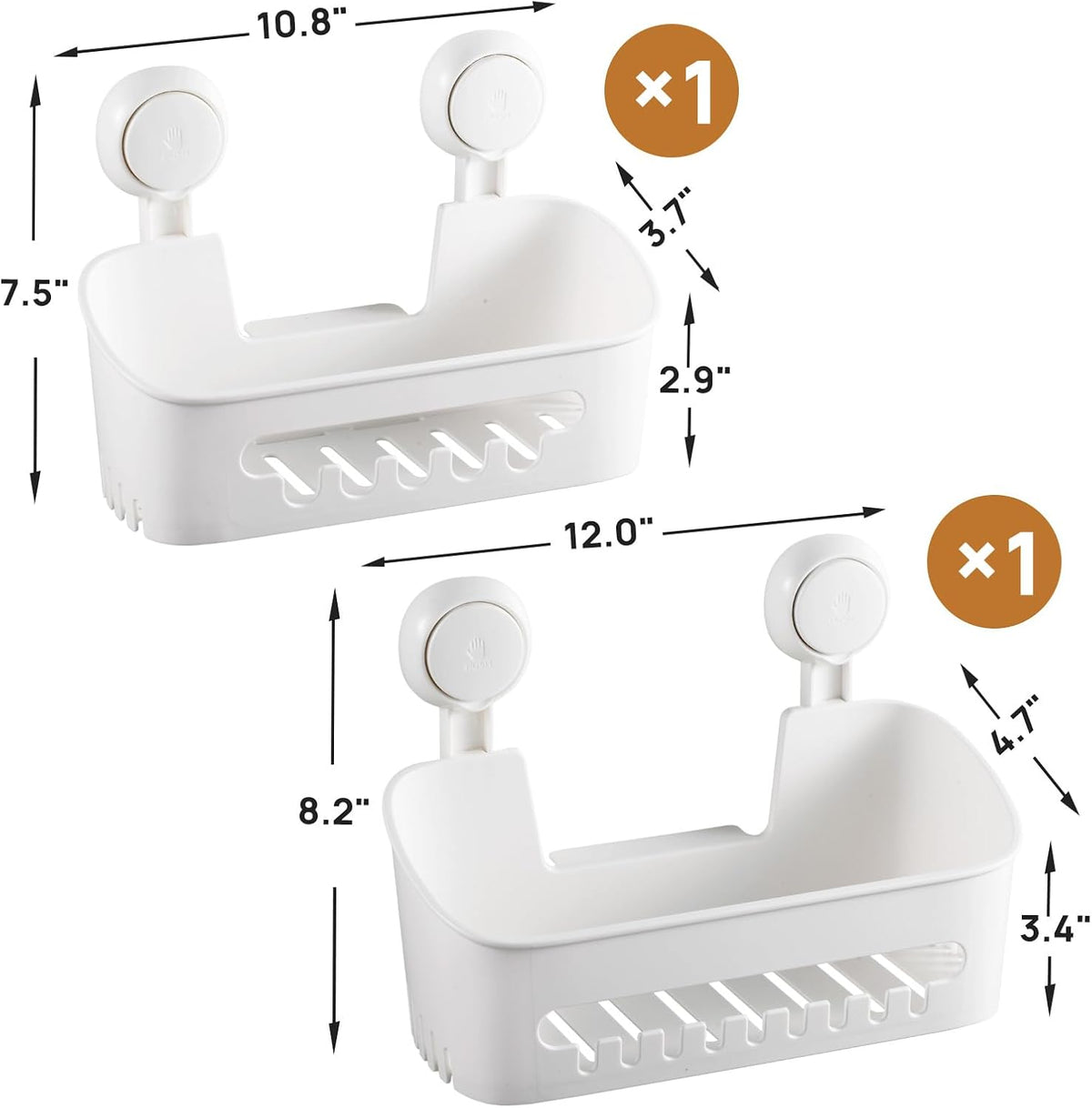 LEVERLOC Shower Caddy Suction Cup,Shower Organizer Bathroom Shelf