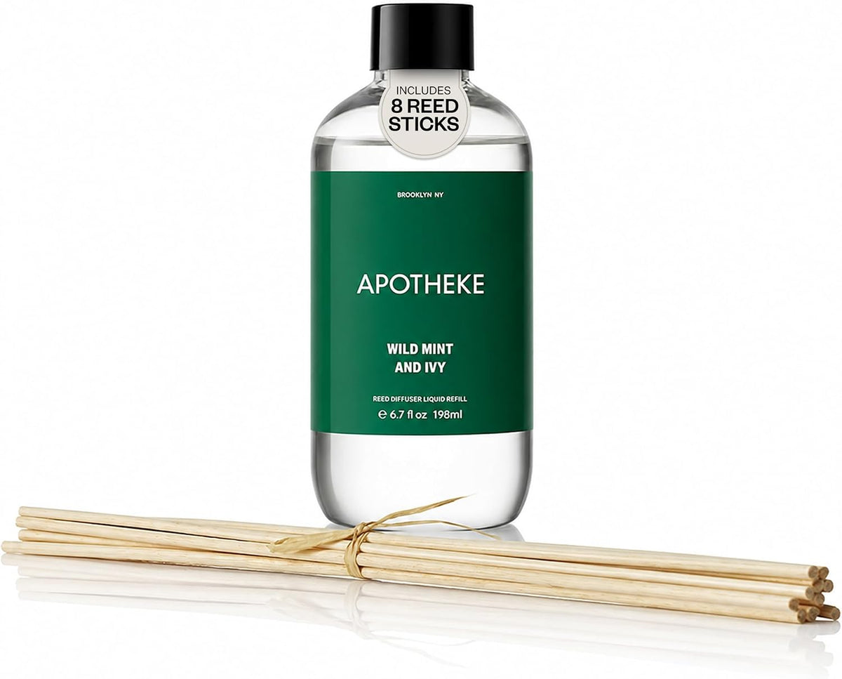 Apotheke Reed Diffuser Liquid Refill, Essential Oil - Wild Mint & Ivy