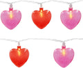 Couah 8.5Ft Red Pink Heart String Lights with 10 LED Red Pink 3D Heart Lights Plug in Valentines String Lights for Indoor Outdoor Home Xmas Tree Wedding Party Valentine's Day Decorations