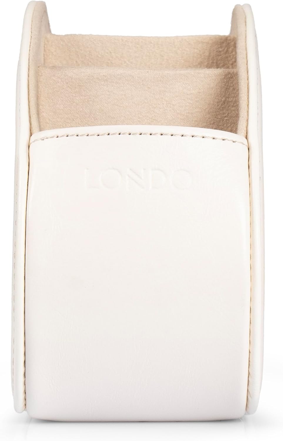 Londo Remote Control Holder with 5 Pockets - Store DVD, Blu-Ray, TV, Roku or Apple TV Remotes - PU Leather with Suede Lining - Slim, Compact Living or Bedroom Storage