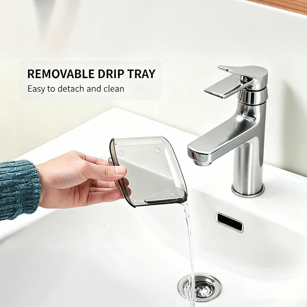 Wall Mounted Soap Dish with Dustproof Lid, Bar Soap Holder, White