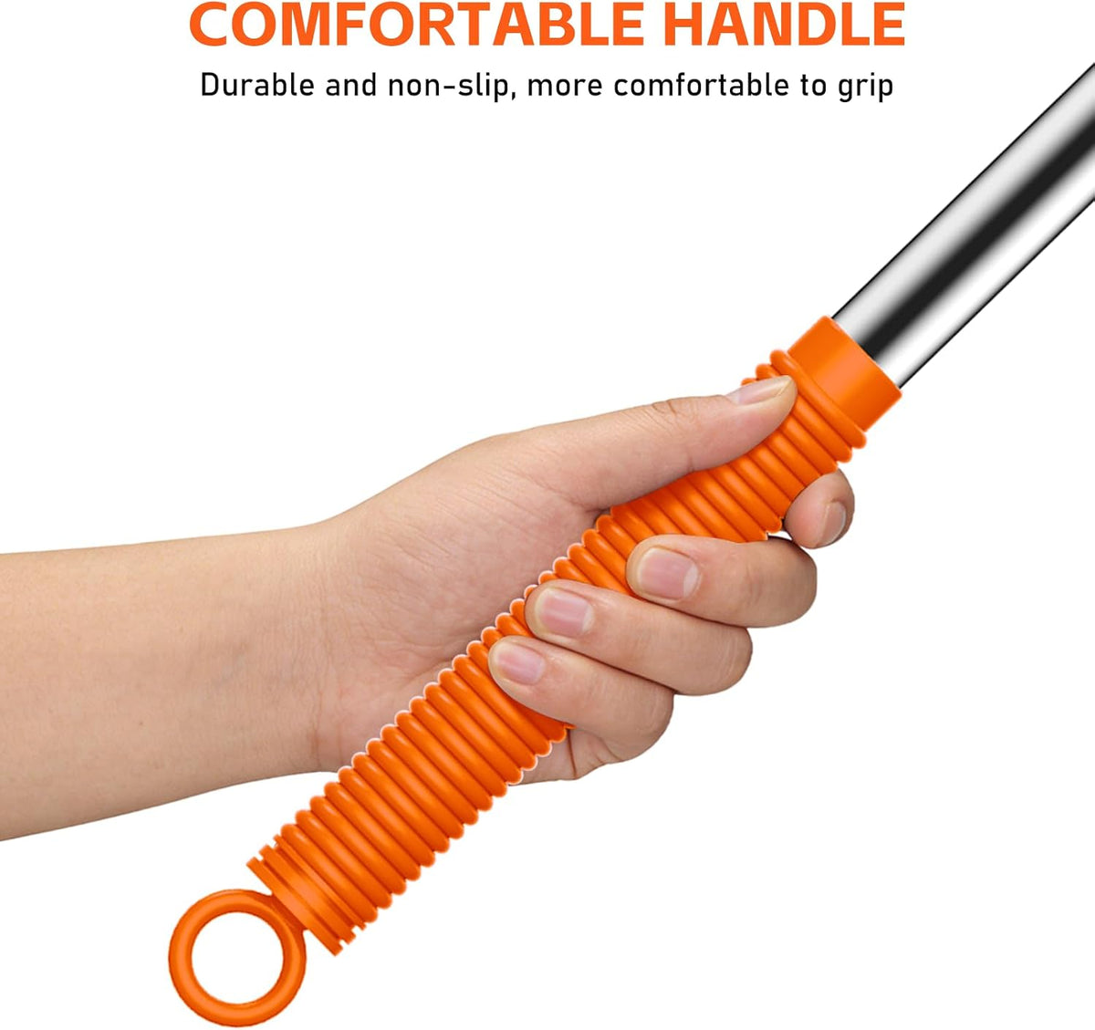 SetSail Cobweb Duster with Extension Pole, for Cobweb Cleaning, Orange