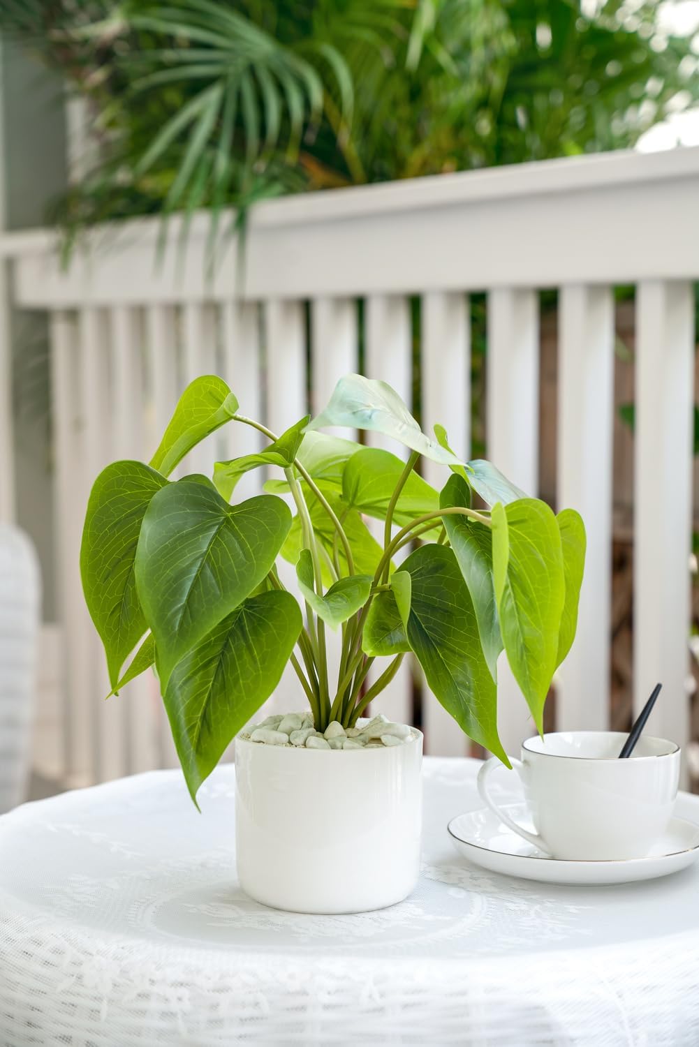 Mkono Fake Plants in Ceramic Pot, 11" Potted Artificial Plants Home Decor