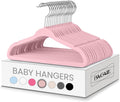 BAGAIL 50 Pack Kids Velvet Hangers 11 Inches Children's Clothes Hangers Non-Slip Baby Hangers for Infant/Toddler (Blush Pink)