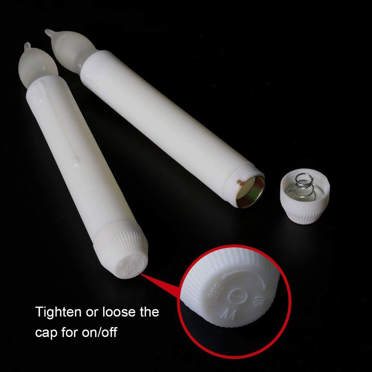 Set of 12 LED Flameless Taper Candles - Warm White Flickering Electric Candles for Halloween, Christmas, Parties, and Weddings