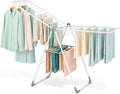 APEXCHASER Foldable Gullwing Clothes Drying Rack, 2‑Tier 28‑Rod Laundry Dryer Rack
