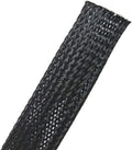 PET Expandable Braided Cable Sleeve Black 1.25 Inch x 25 FT