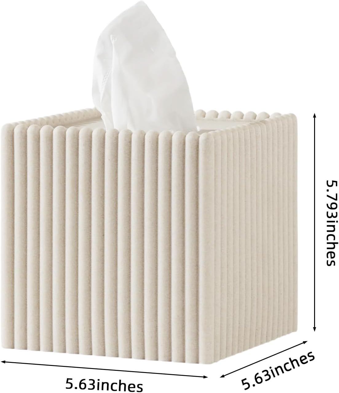 Tissue Box Cover Square,Facial Tissue Holder,Beige Stripes