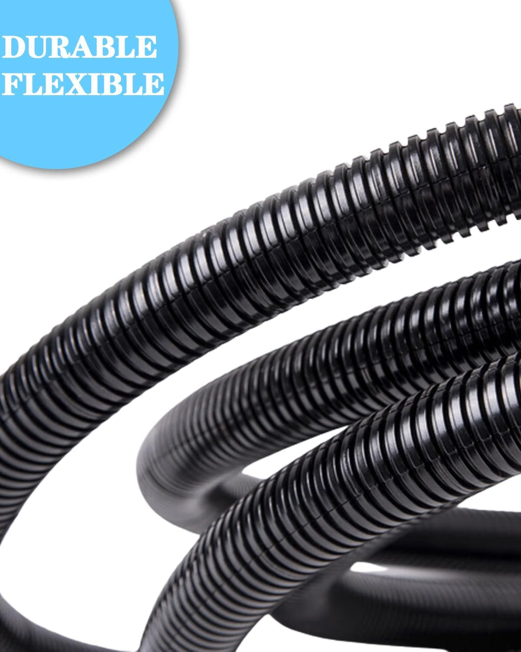 1/4 Inch Wire Loom Split Tubing - 16.5 ft Cord Protector Electric Wires Covers, Automotive Wire Flexible Conduit, Plastic Wire Cover
