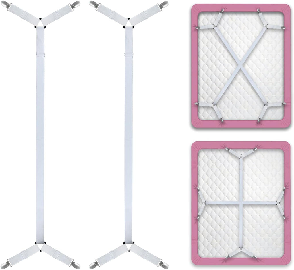 Pack of 2 Bed Sheet Straps, Fitted Sheet Holders for Corners