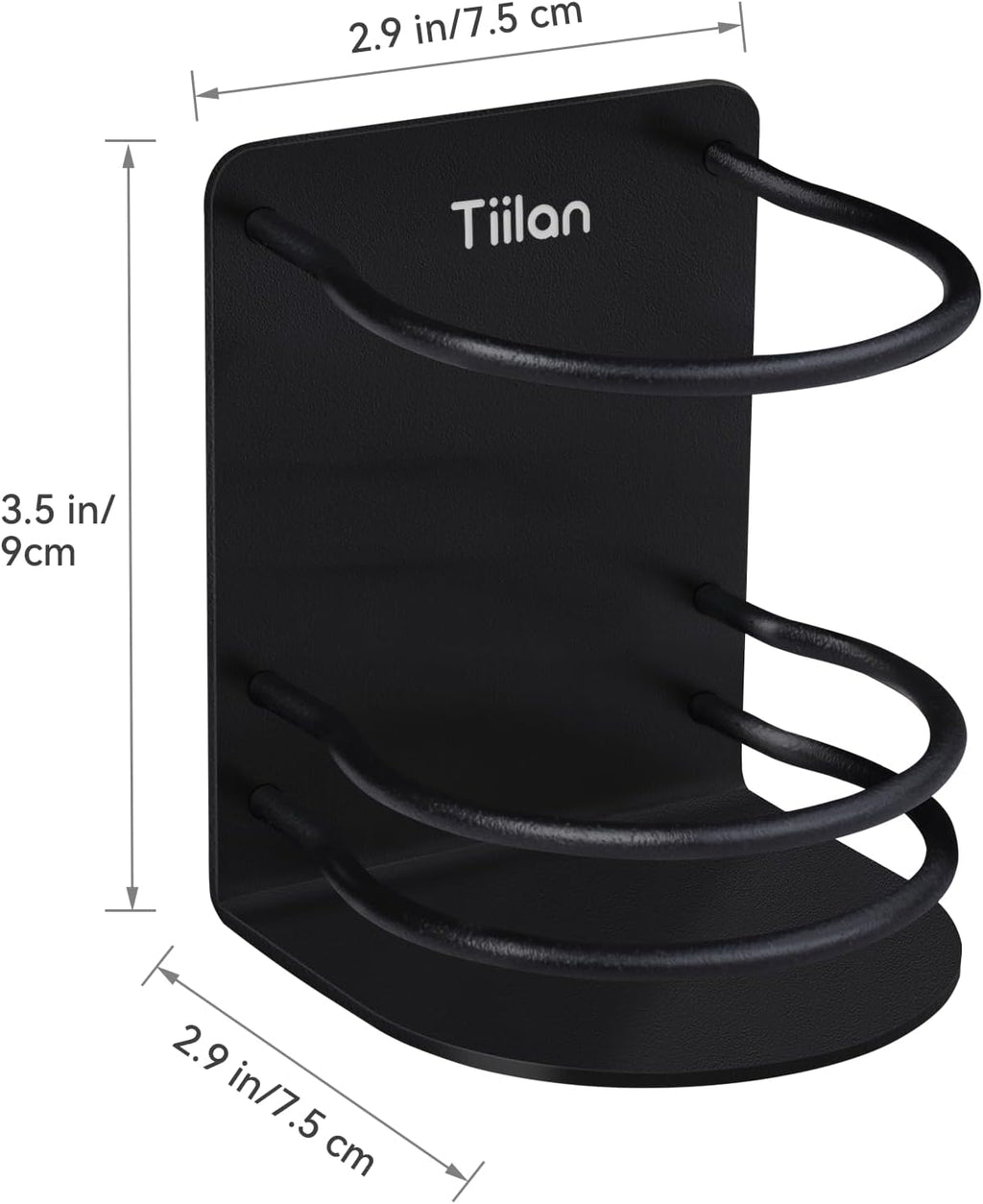 Toothbrush Holder Wall Mounted, Bathroom Storage Stand for Razor, Toothpaste - Self Adhesive, Stainless Steel, Black