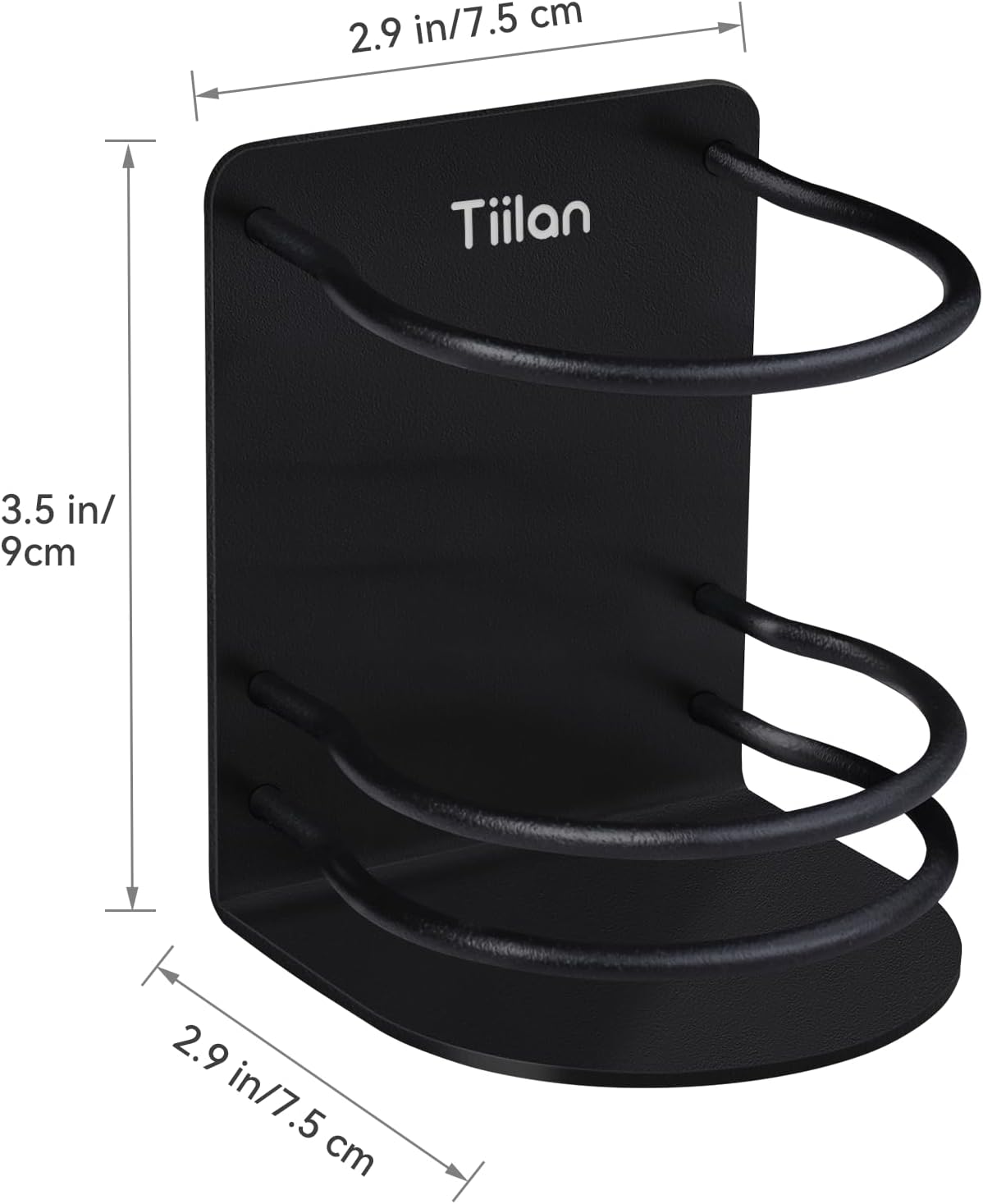 Toothbrush Holder Wall Mounted, Bathroom Storage Stand for Razor, Toothpaste - Self Adhesive, Stainless Steel, Black