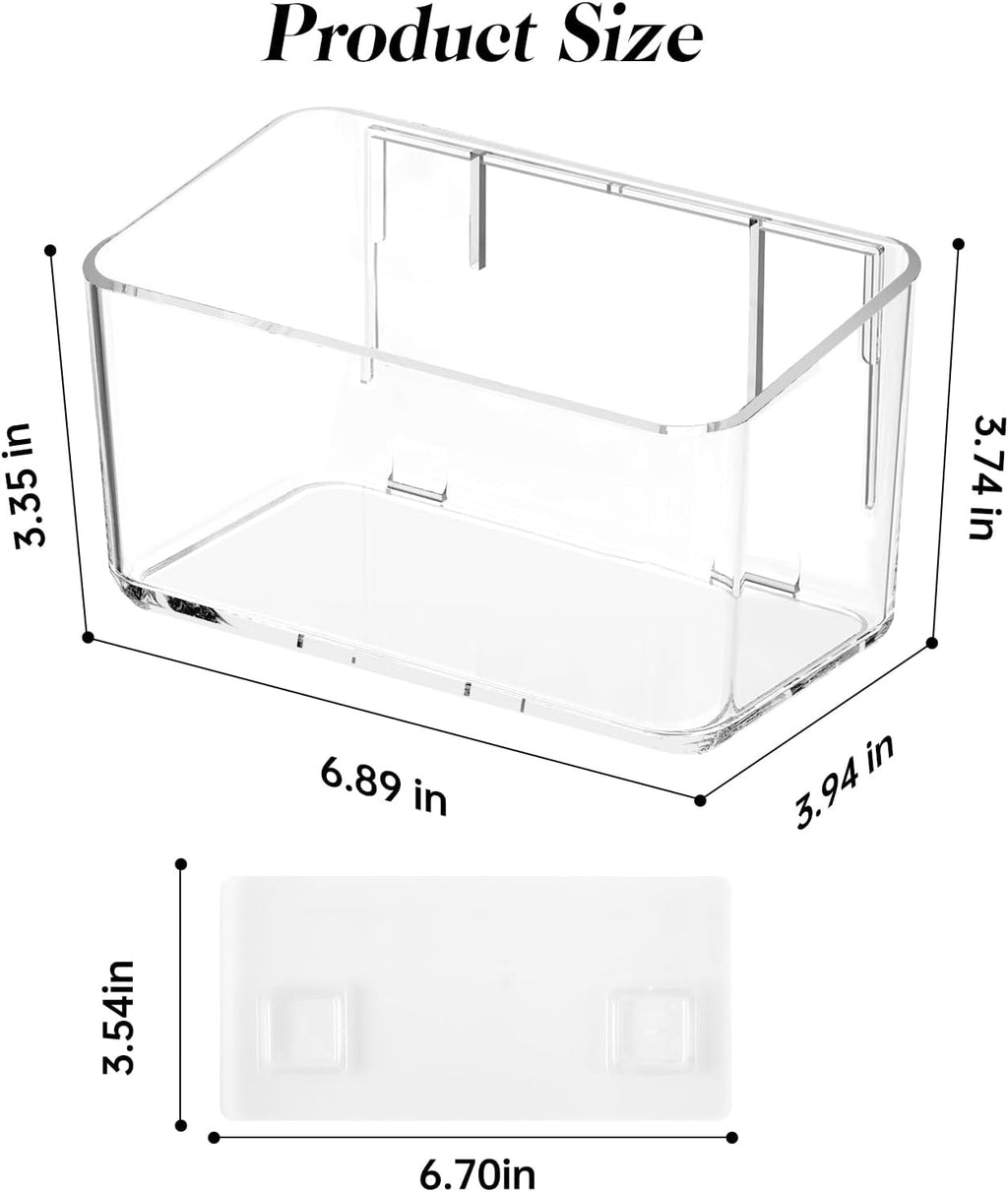 PAVSTINE 2 Pack Clear Shower Shelf, Adhesive Bathroom Shower Shelves