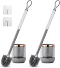 Toilet Brush and Holder Set 2 Pack for Bathroom 21.6" Long Handle