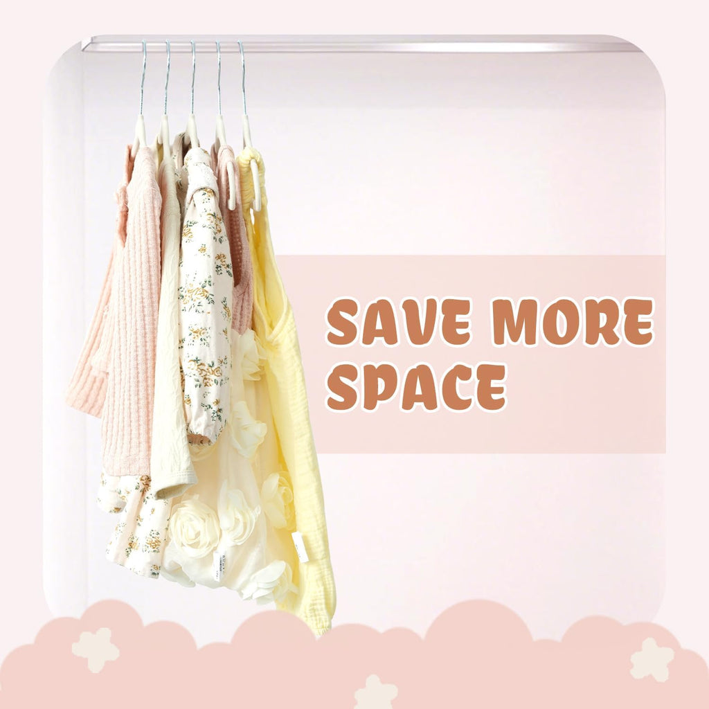 BAGAIL 50 Pack Kids Velvet Hangers 11 Inches Children's Clothes Hangers Non-Slip Baby Hangers for Infant/Toddler (Ivory)