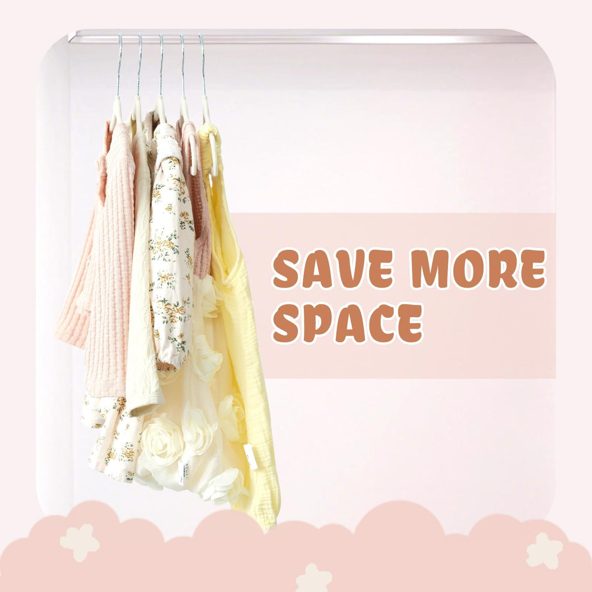 BAGAIL 50 Pack Kids Velvet Hangers 11 Inches Children's Clothes Hangers Non-Slip Baby Hangers for Infant/Toddler (Ivory)