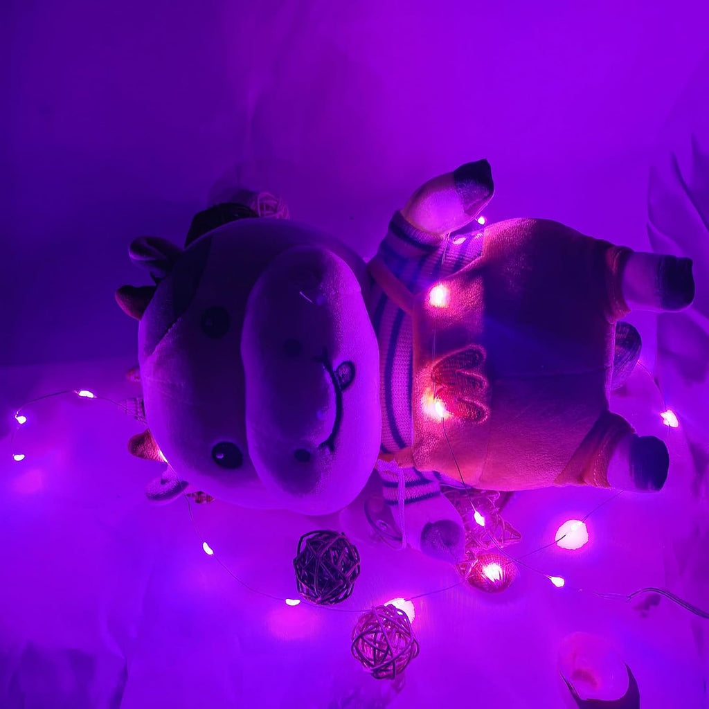 12 Pack 20 LEDs Fairy Lights Battery Operated String Lights - 7 ft Mini Silver Wire Firefly Starry Moon Lights for Mason Jars DIY Wedding Party Bedroom Christmas Decor (Pink)