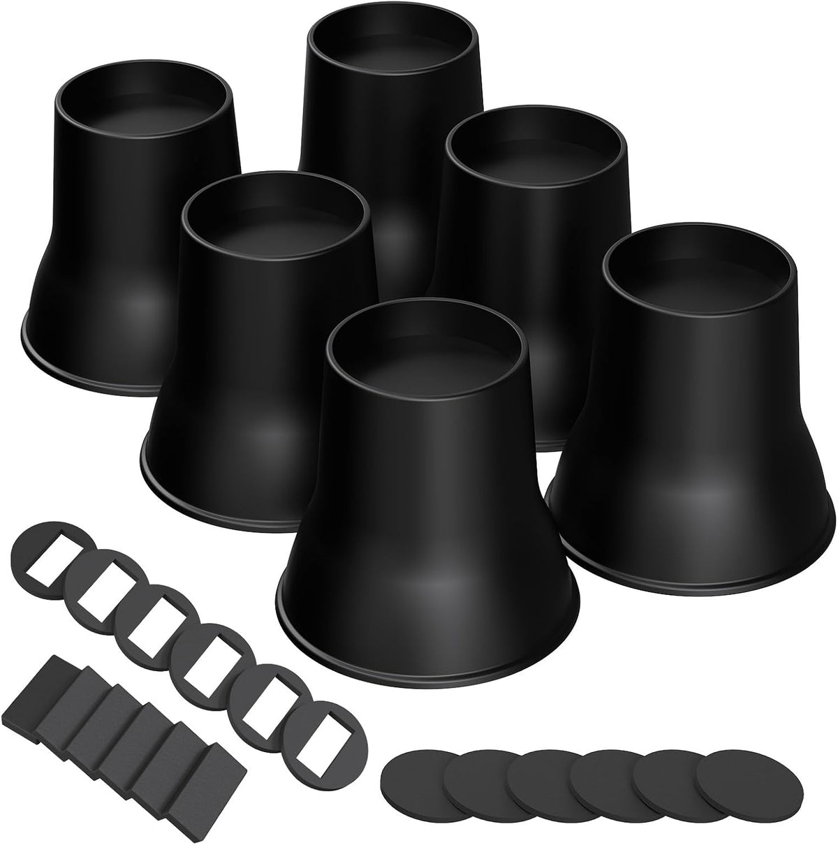MYMULIKE Bed Risers 6 Inch, 6 Pack Heavy Duty Round Furniture Risers