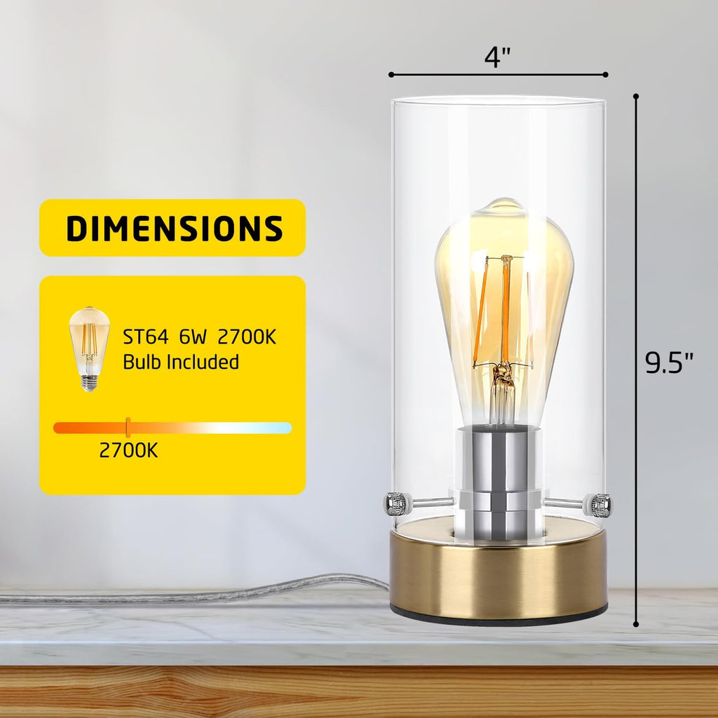 Table Lamp for Bedroom Living Room, Bedside Modern Nightstand Lamp