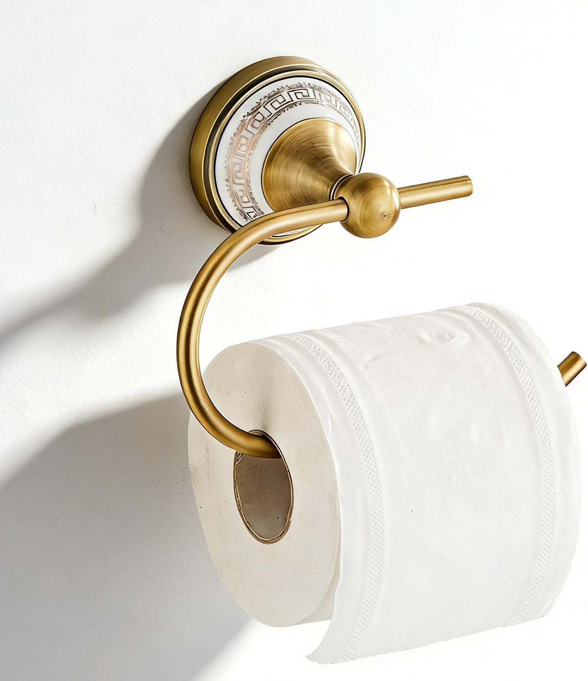 Toilet Paper Holder, NEWRAIN Antique Brass Bathroom Toilet Paper Roll Holder, Wall Mounted RV Tissue Roll Holder, Vintage Heavy Duty Screw-in Toilet Paper Dispenser for Bathroom，Farmhouse, Hotel,RV