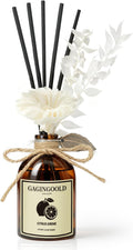 Citrus Reed Diffuser Set Orange Grove, Includes 10 Diffuser Sticks & Decorative Flower, Air Freshener for Living Room Bedroom, 5 fl.oz