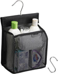 ALYER Hanging Mesh Shower Caddy Organizer Bathroom Storage Bag with Hooks for Camper, Gym, Cruise, Cabin, College Dorm Shower, Swimming and RV,Black
