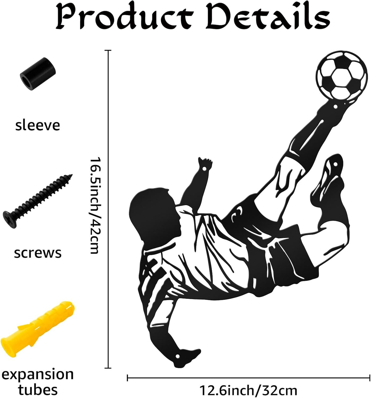 Paquesta Soccer Wall Decor Metal Soccer Wall Art Gifts for Boys Men Soccer Room Decor for Boys Room