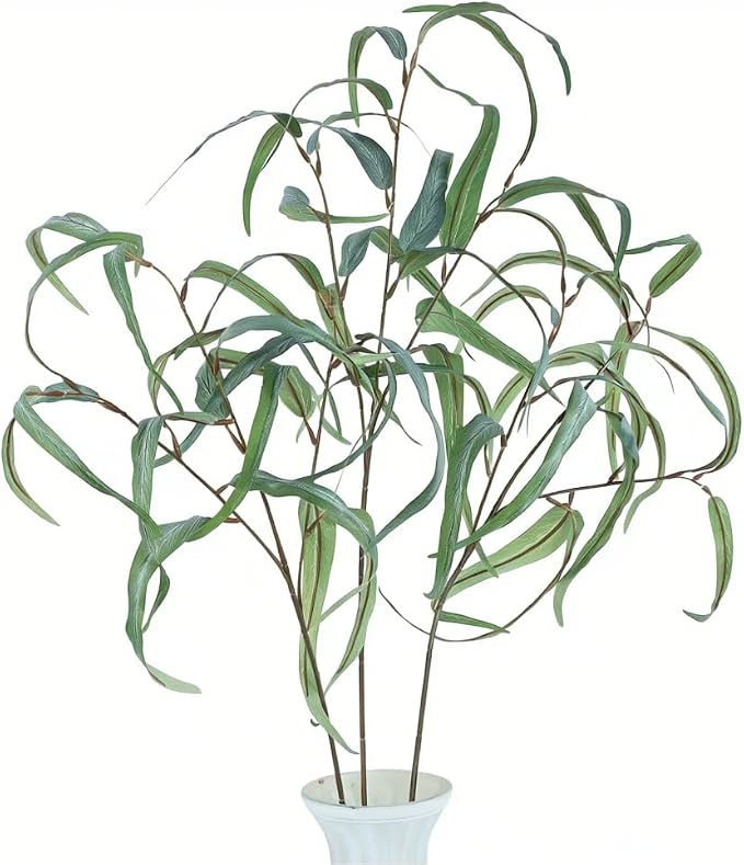 LFF 6Pcs Artificial Greenery Stems, 25.6" Faux Eucalyptus Leaves Branches