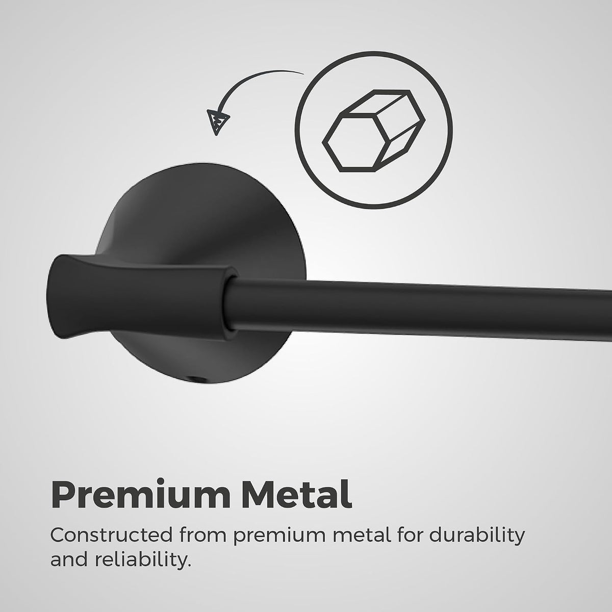Pfister Willa Towel Bar BTBWLL2B, 24 in Wall Bathroom Hanger, Matte Black