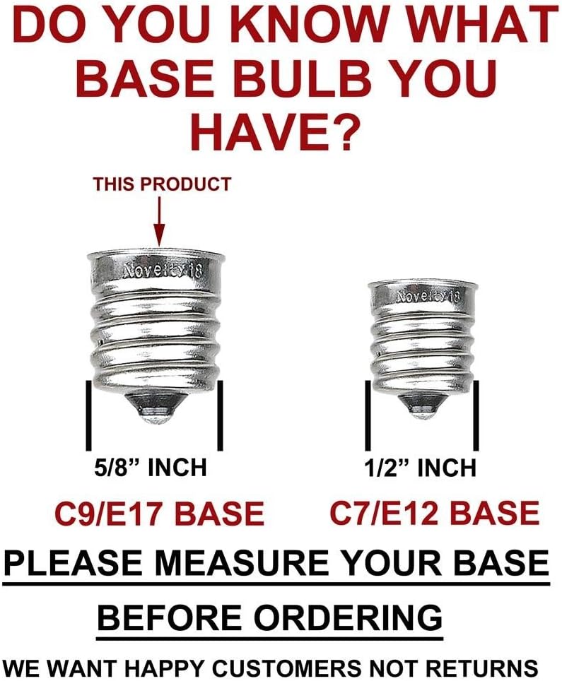 Novelty Lights 75 Pack C9 Ceramic Outdoor Christmas Replacement Bulbs, Multi, E17 Intermediate Base, 7 Watt
