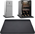 23.3"x23.3"x0.8" Silicone Mini Fridge Mat, AC Drip Pan Protector, Black