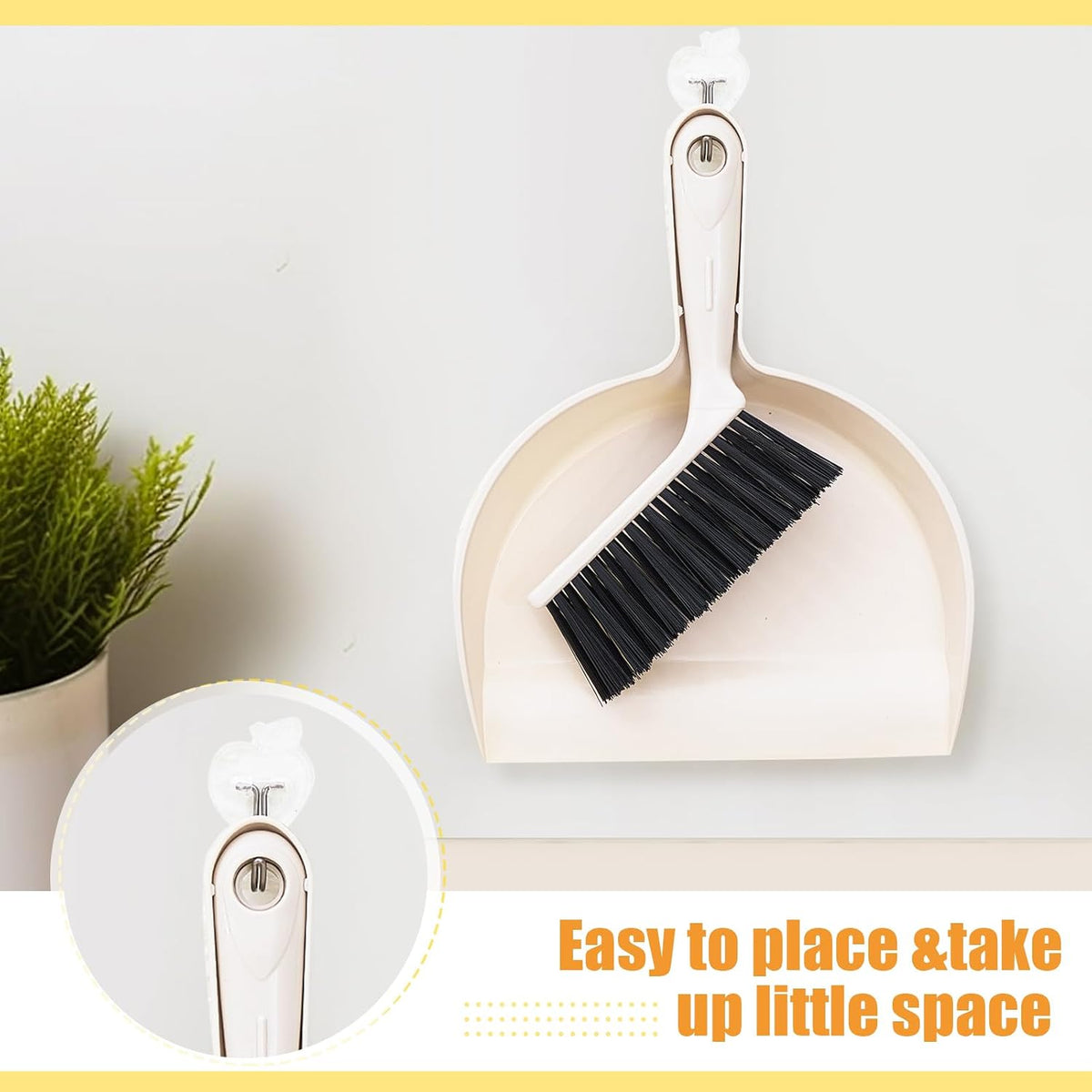 Sliner 18 Pack Mini Dustpan Brush Set Small Broom Set Bulk,Beige