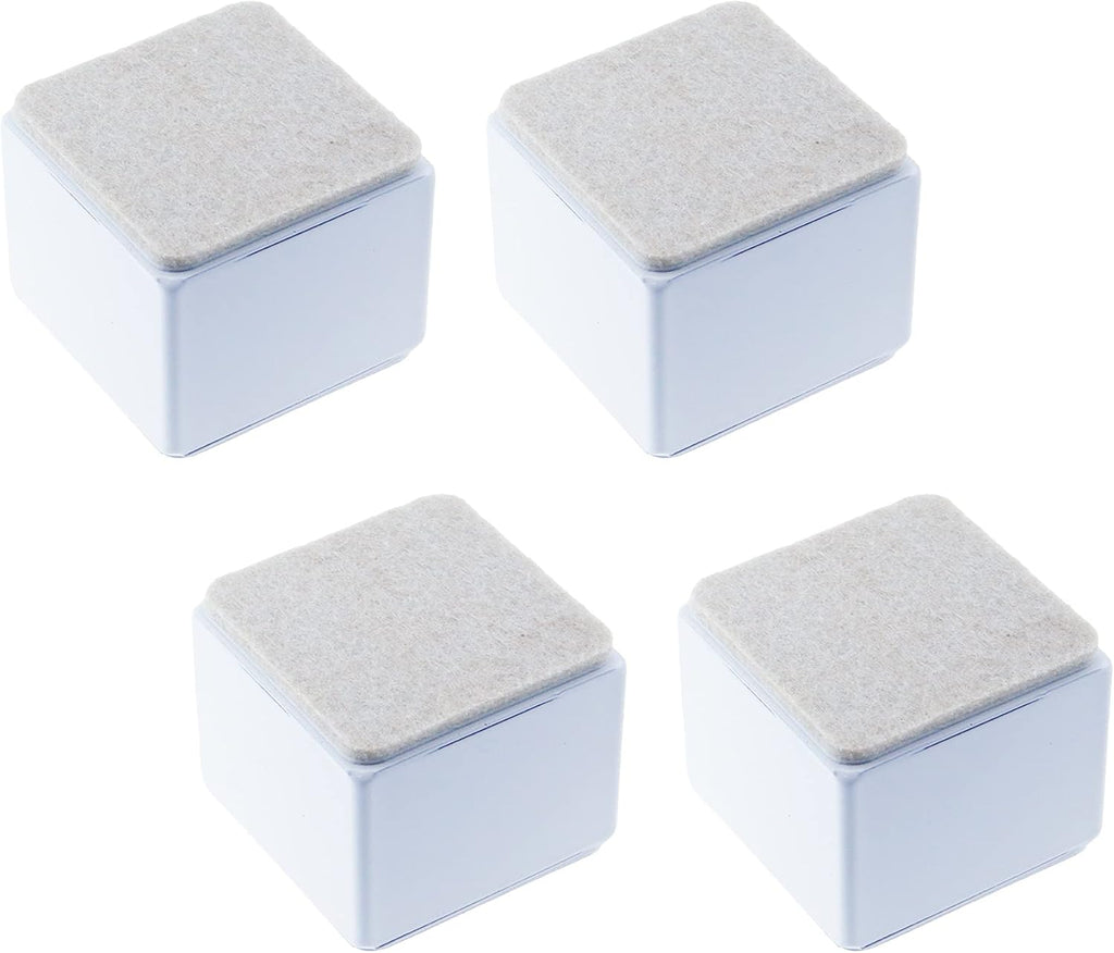 2" Self Adhesive Bed and Furniture Risers,Square White 60x52mm(WH)