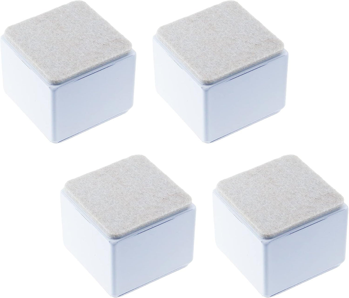 2" Self Adhesive Bed and Furniture Risers,Square White 60x52mm(WH)